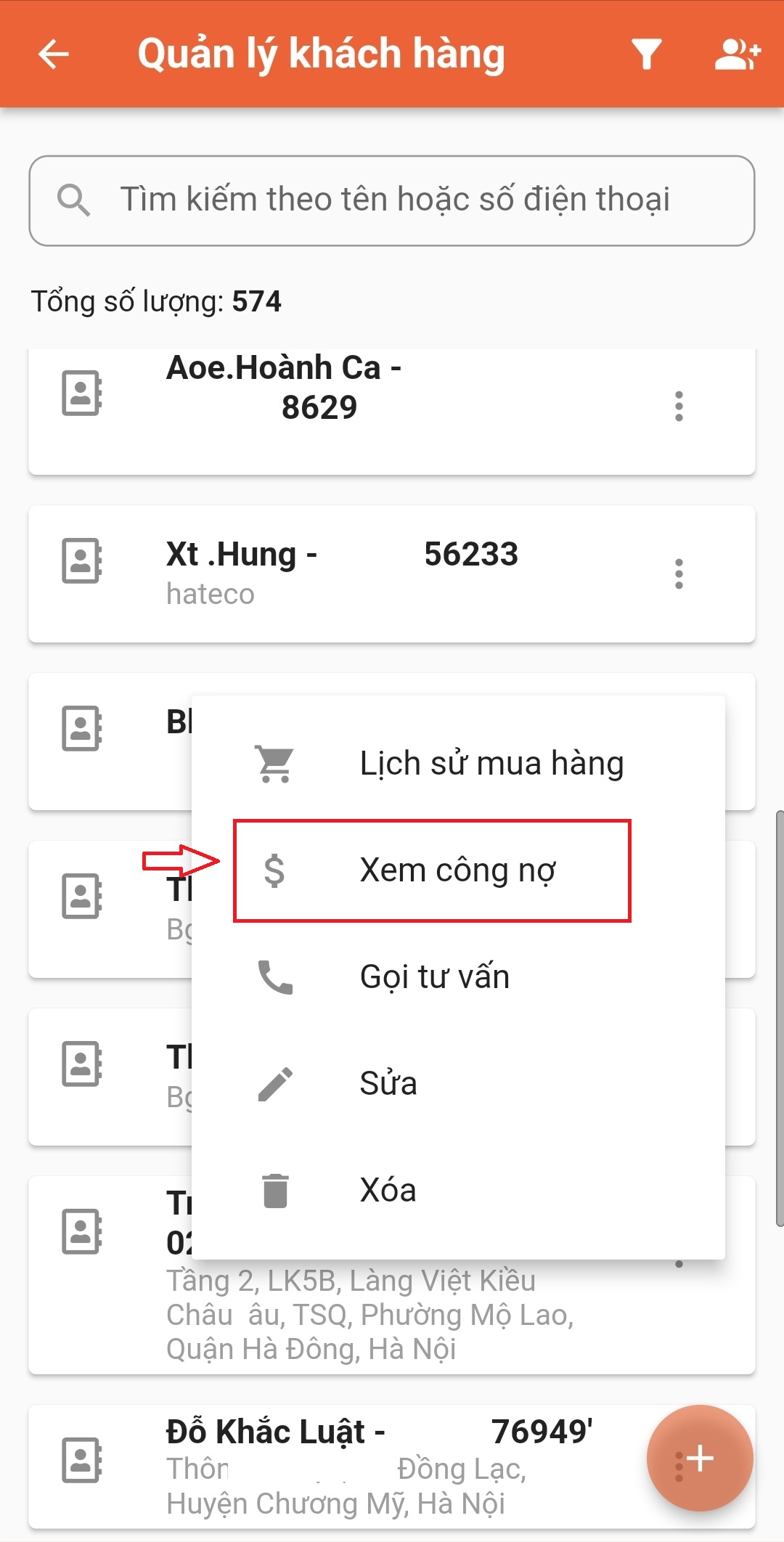 Hướng dẫn xem công nợ khách hàng Aibat